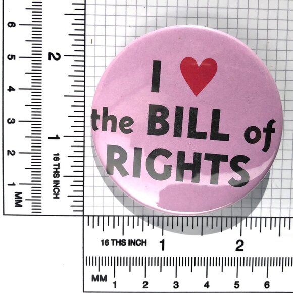 vintage pinback button I Heart the Bill of Rights Activist Pin Cause Movement - Picture 3 of 3